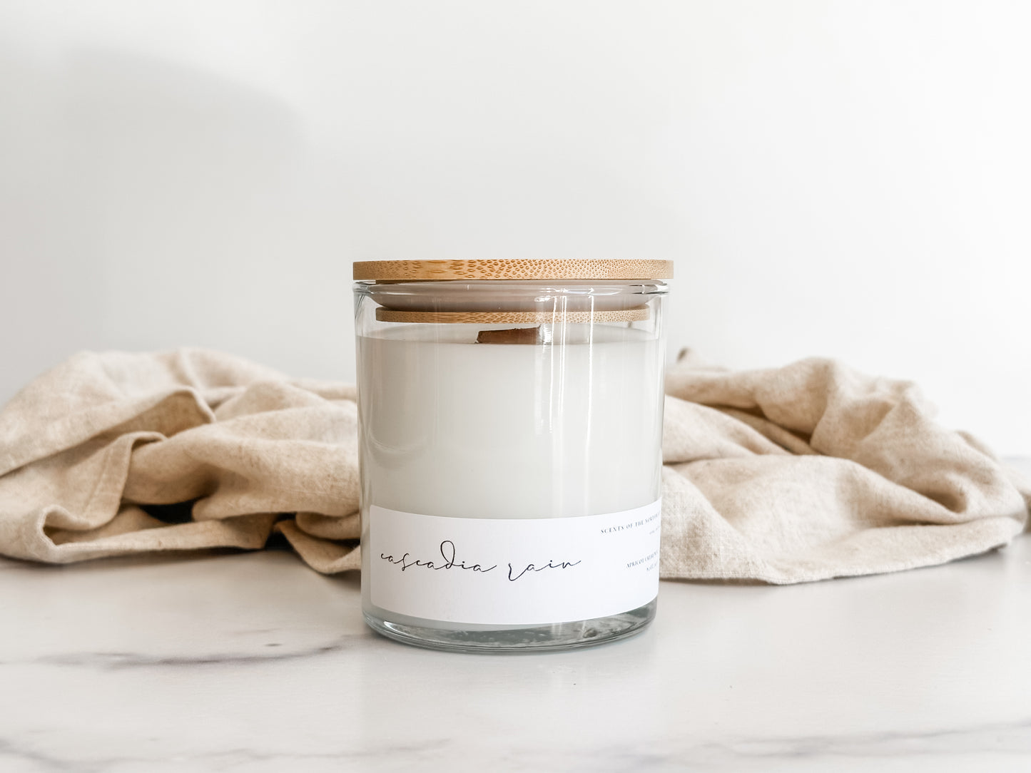 Cascadia Rain Candle – Fresh Rain, Ozone & Fern | Clean-Burning Northwest Inspired Candle