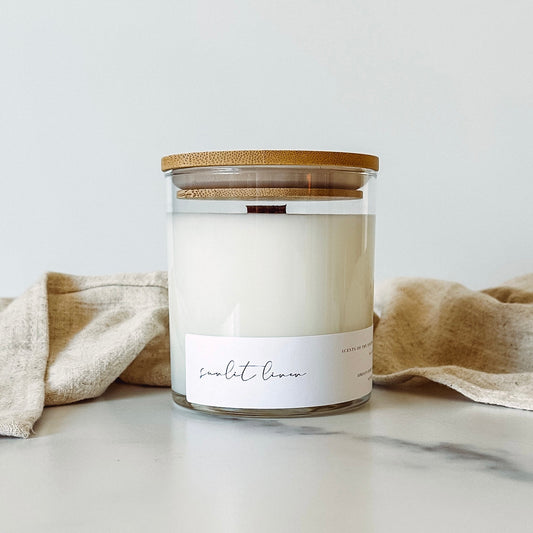 Fresh Linen Coconut Wax Candle | Lemon Peel | Spring Collection