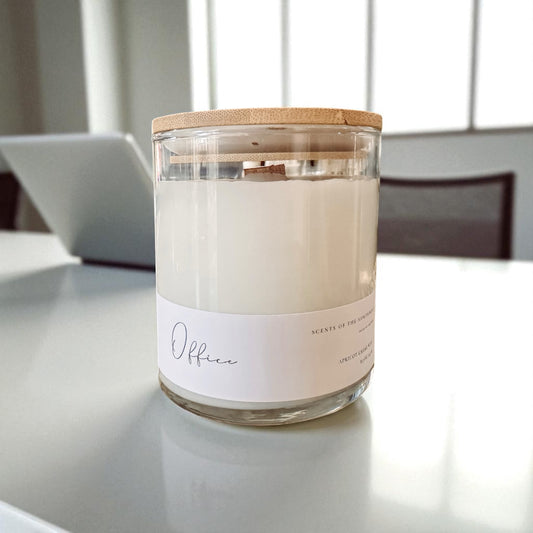 Office Scented Candle – Clean Marine & Moss Scent | Fresh, Earthy Coconut Wax Candle